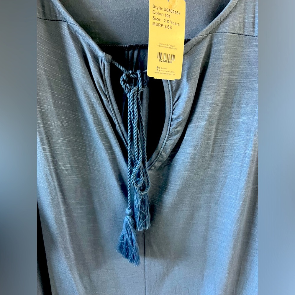 Suzanne Betro Blue Women's Top Size 2X NWT - Picture 3 of 9